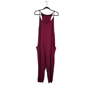 Burgundy Casual Jumpsuit Size 2XL